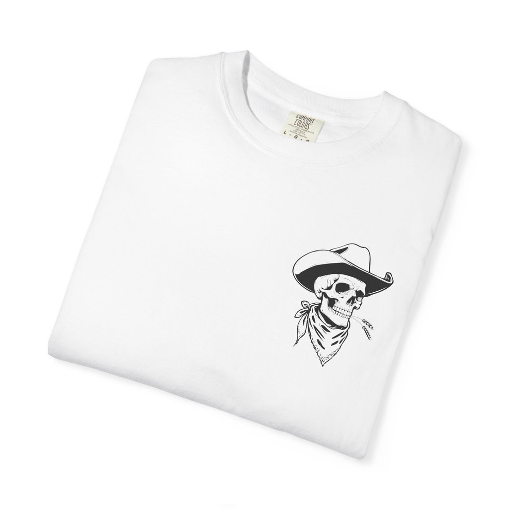 Western Skull Graphic T-Shirt, Unisex Casual Tee, Boho Style Top, Gift for Cowboy Lovers, Festival Wear, Comfortable Everyday Shirt