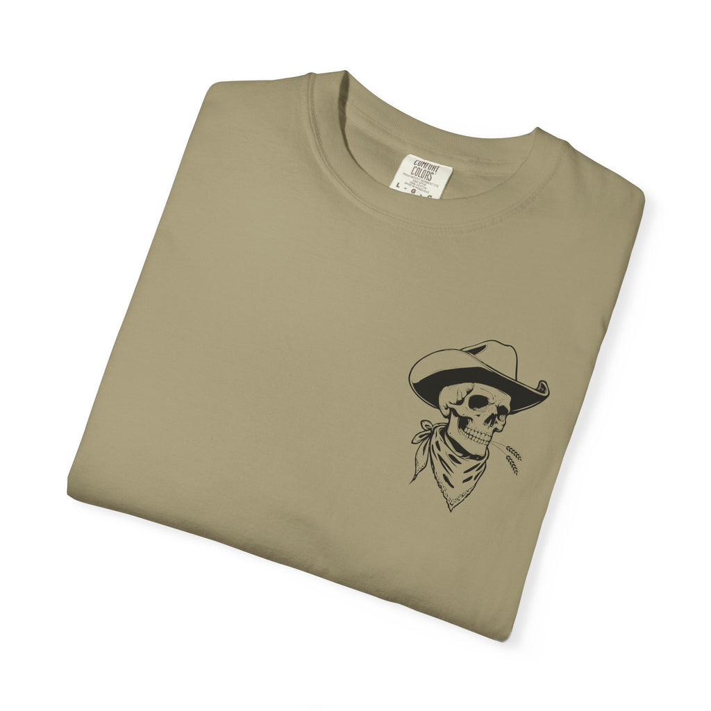 Western Skull Graphic T-Shirt, Unisex Casual Tee, Boho Style Top, Gift for Cowboy Lovers, Festival Wear, Comfortable Everyday Shirt