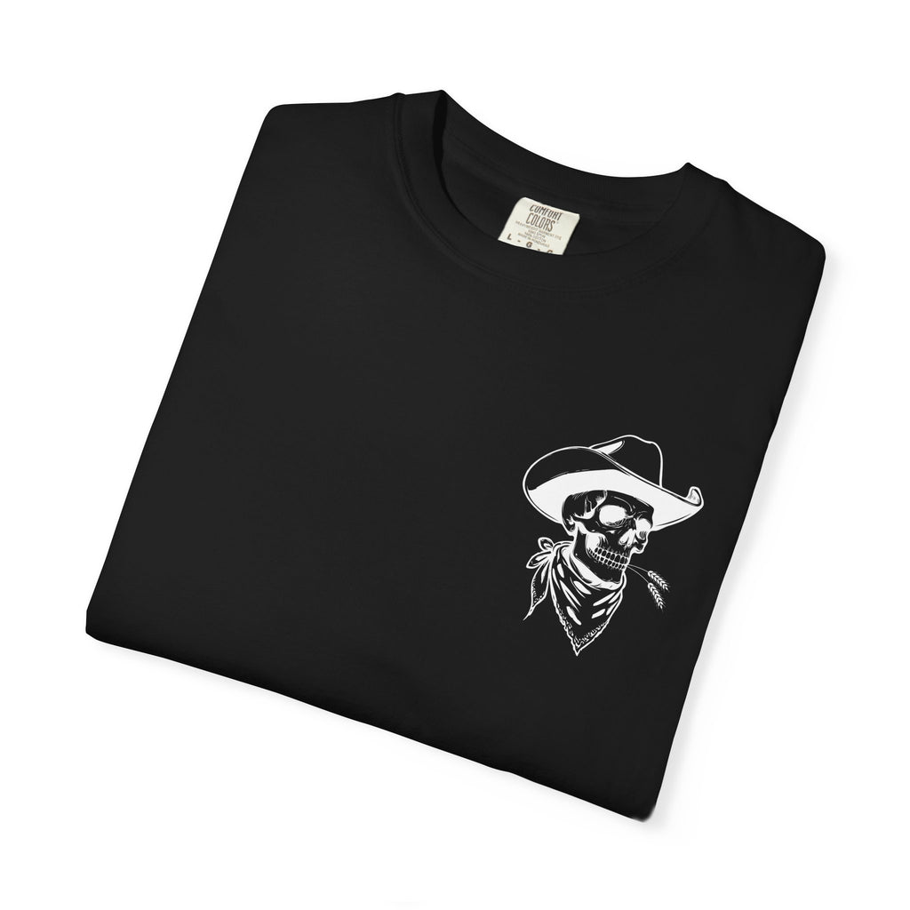 Western Skull Graphic T-Shirt, Unisex Casual Tee, Boho Style Top, Gift for Cowboy Lovers, Festival Wear, Comfortable Everyday Shirt
