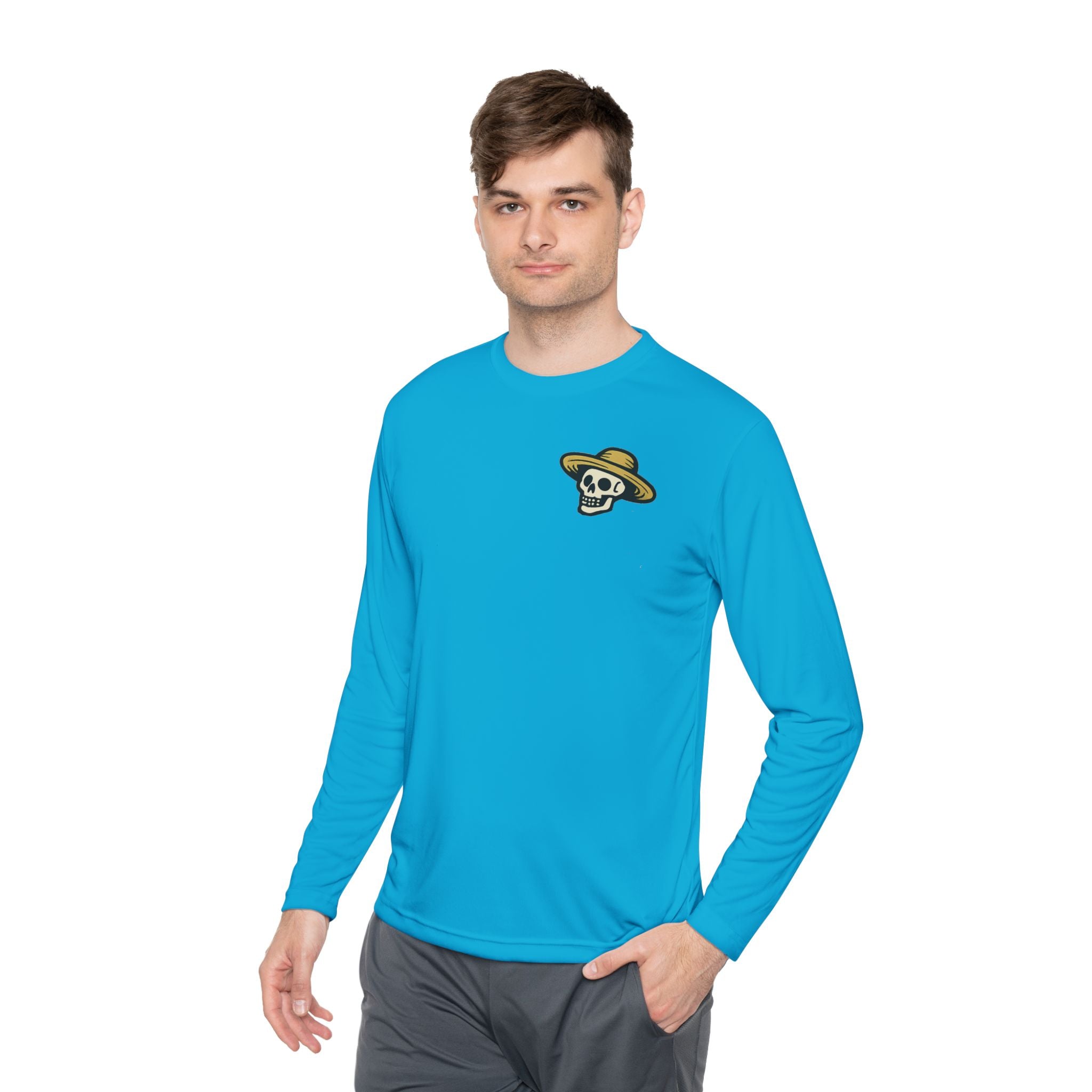Landscaper Skull Long Sleeve Tee — 'Brooks Landscaping' Mower Logo Shirt