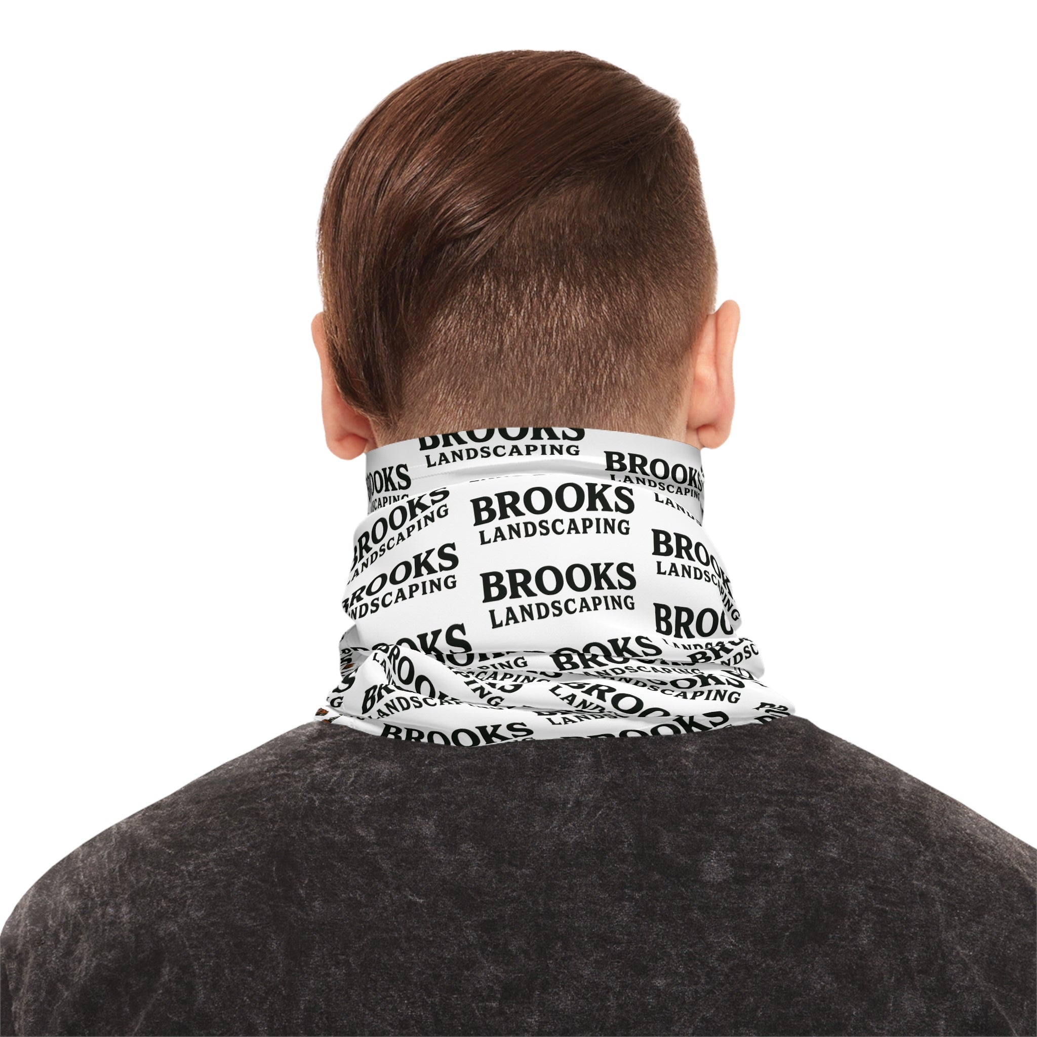Neck Gaiter — Custom Logo Repeating Pattern (Brooks Landscaping)