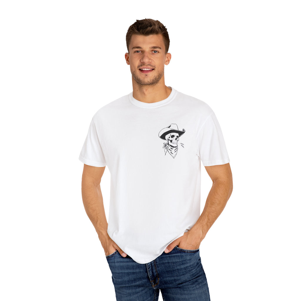Western Skull Graphic T-Shirt, Unisex Casual Tee, Boho Style Top, Gift for Cowboy Lovers, Festival Wear, Comfortable Everyday Shirt