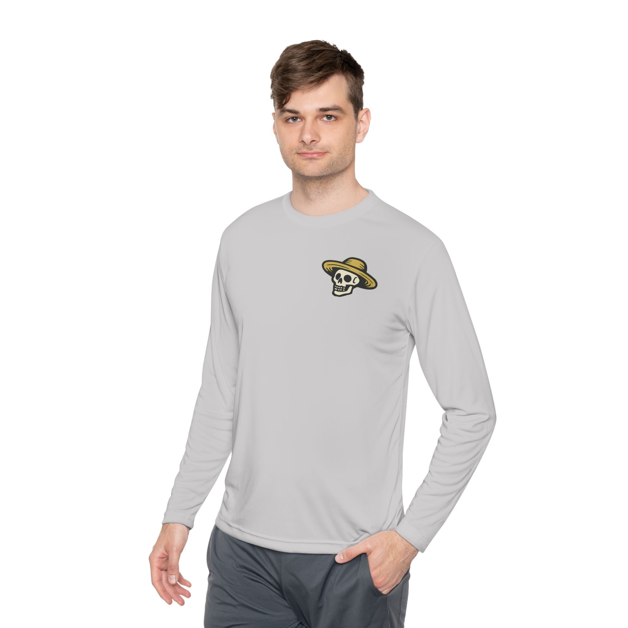 Landscaper Skull Long Sleeve Tee — 'Brooks Landscaping' Mower Logo Shirt