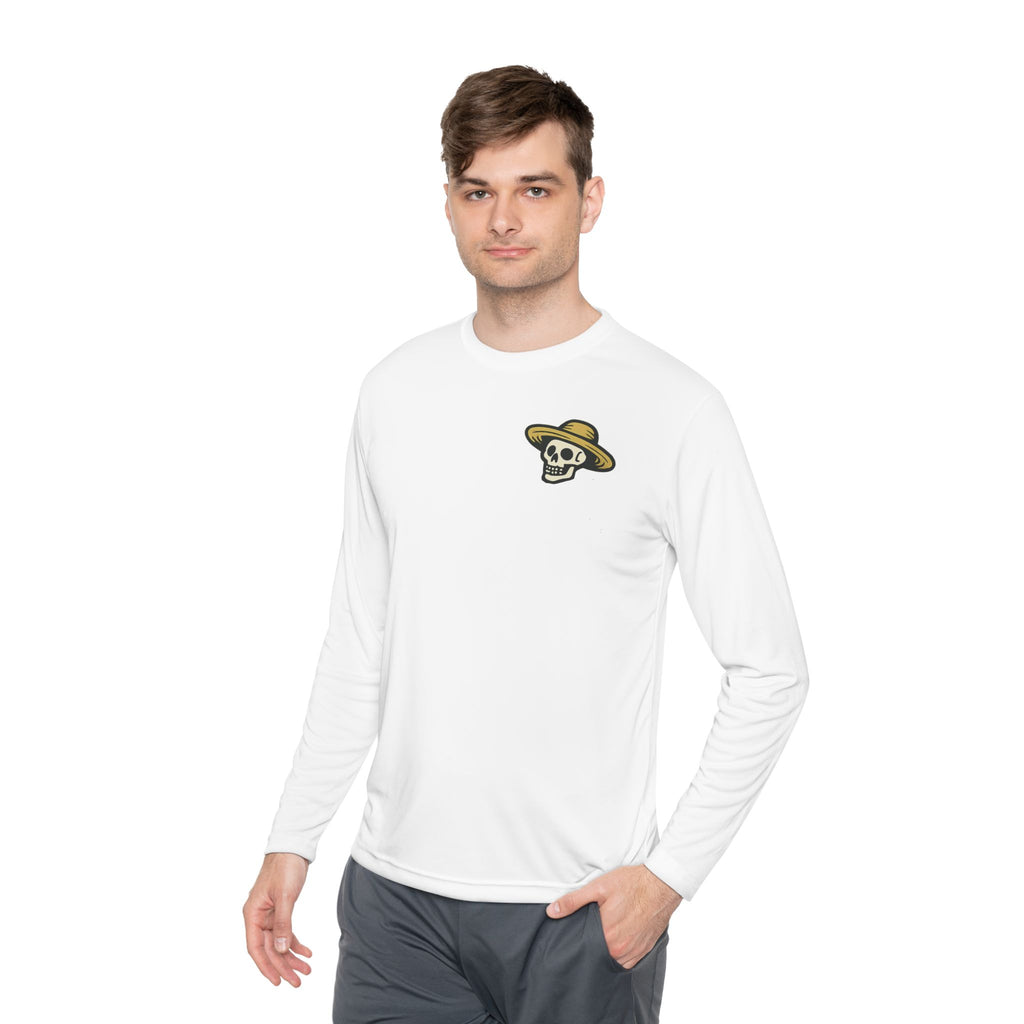 Landscaper Skull Long Sleeve Tee — 'Brooks Landscaping' Mower Logo Shirt