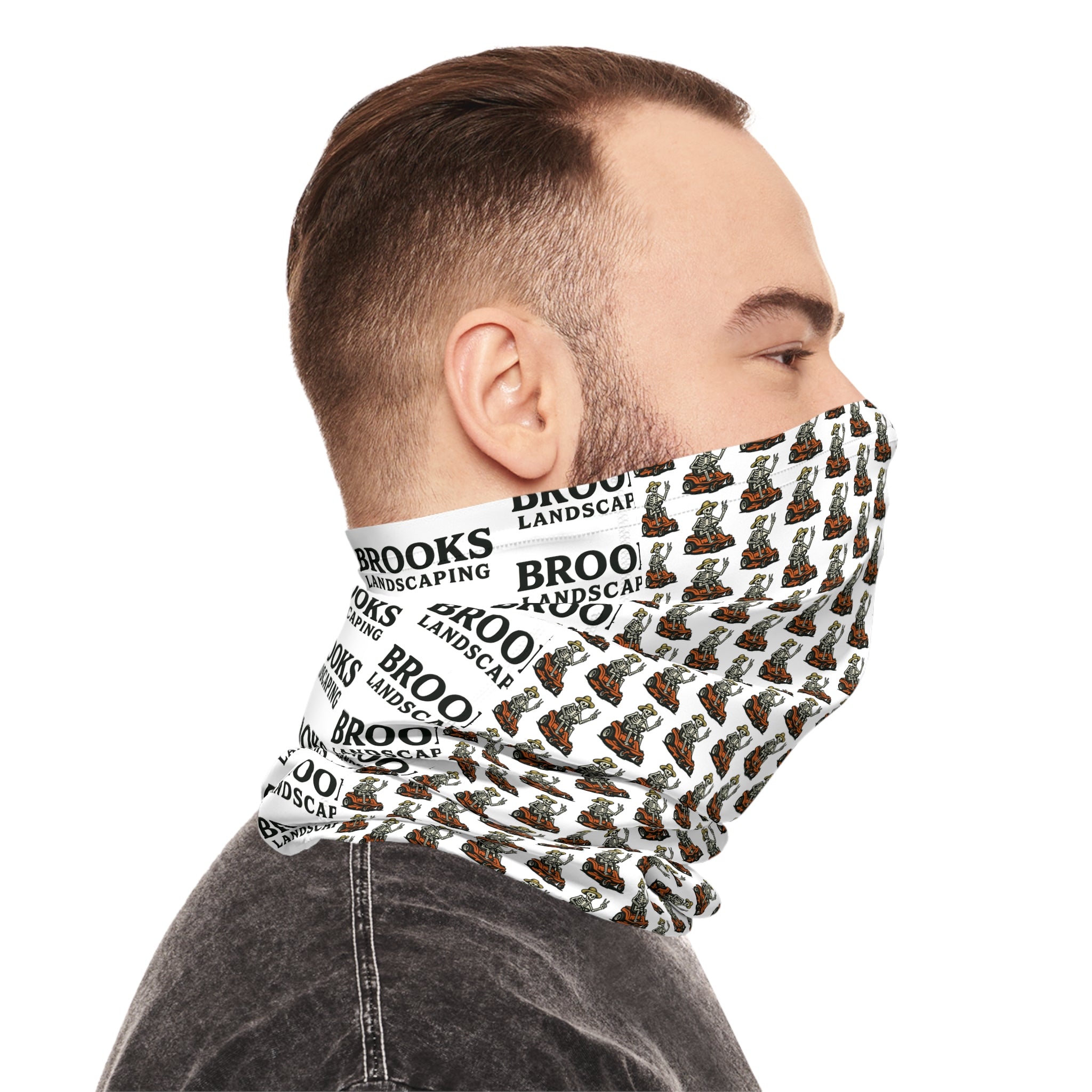 Neck Gaiter — Custom Logo Repeating Pattern (Brooks Landscaping)