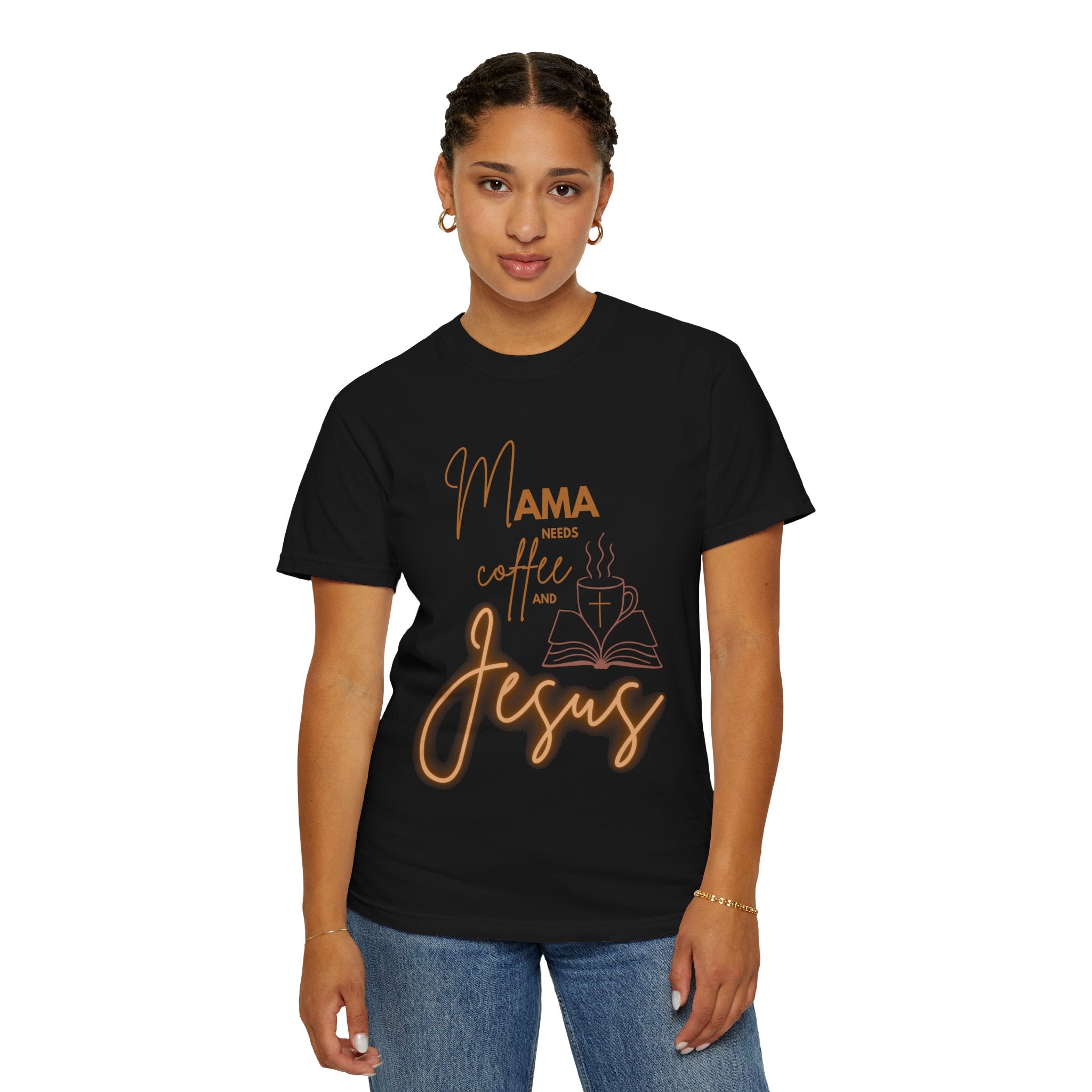Mama Needs Coffee and Jesus T-Shirt, Unisex Tee for Moms, Faith-Based Gift, Cozy Everyday Wear, Christian Apparel, Perfect