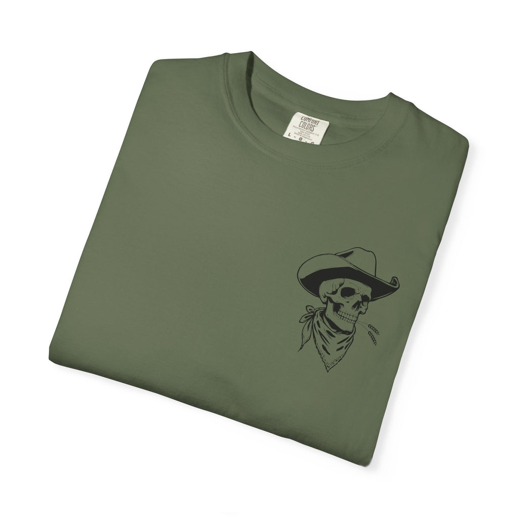 Western Skull Graphic T-Shirt, Unisex Casual Tee, Boho Style Top, Gift for Cowboy Lovers, Festival Wear, Comfortable Everyday Shirt